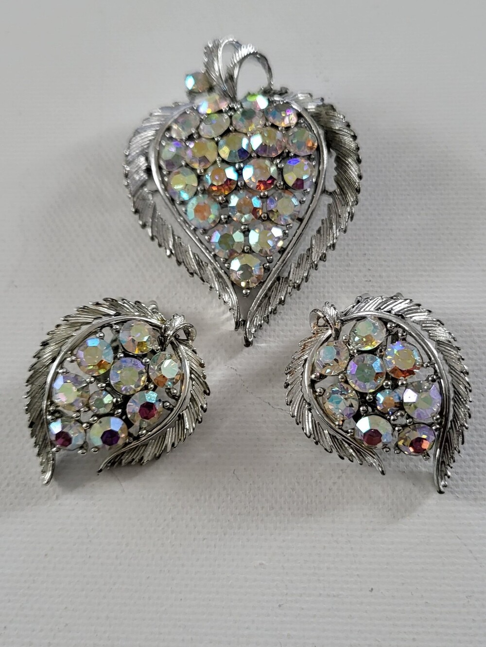Vintage Lisner Aurora Borealis Rhinestones Set